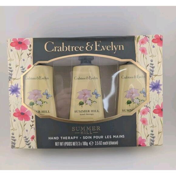 Crabtree & Evelyn Summer Hill Hand Therapy Gift Set Lotion 3 Pack (K) - Picture 1 of 3